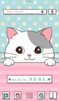 Peeking Cat Theme +HOME android App screenshot 0