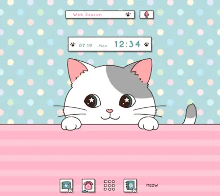 Peeking Cat Theme +HOME android App screenshot 4